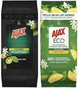 Coles Ajax Eco or Luxury Multipurpose Wipes 110 Pack offer