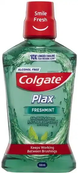 Coles Colgate Plax Mouthwash 500mL offer