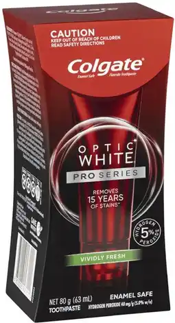 Coles Colgate Optic White Pro Vividly Fresh Toothpaste 80g offer