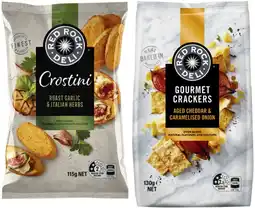 Coles Red Rock Deli Gourmet or Crostini Crackers 115g-130g offer