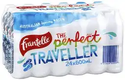 Coles Frantelle Still Water 24x600mL offer