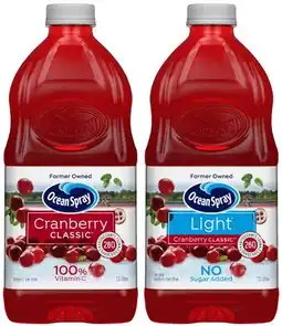 Coles Ocean Spray Fruit Drink 1.5 Litre offer