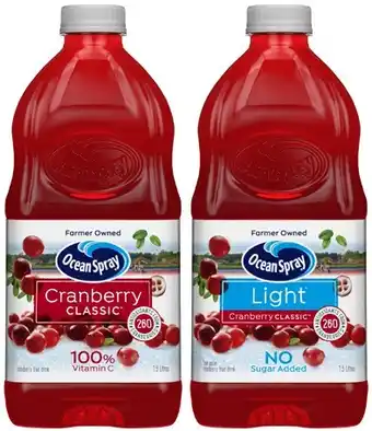 Coles Ocean Spray Fruit Drink 1.5 Litre offer