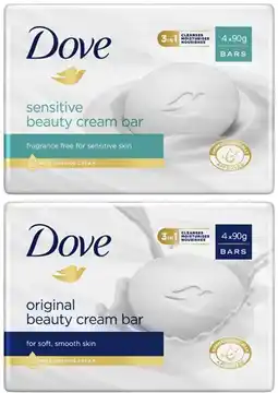 Coles Dove Beauty Bar Soap 4 Pack offer