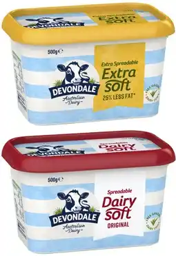 Coles Devondale Spreadable Blend Tub 500g offer