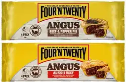 Coles Four'N Twenty Angus Beef Pies 4 Pack 700g offer