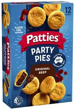 Coles Patties Party Meat Pies 12 Pack 560g offer