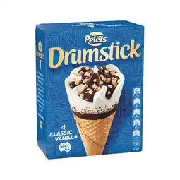 Woolworths Peters Drumstick Ice Cream 475-490ml Pk 4-6 – Excludes Plant Based – From the Freezer offer
