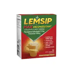 Woolworths Lemsip Max Decongestant Cold & Flu Hot Drink Pk 10 offer