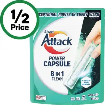 Woolworths Biozet Attack Power Laundry Capsules Pk 30 offer