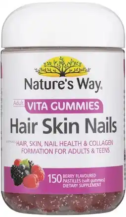 Coles Nature's Way Adult Vita Gummies Hair Skin Nails 150 Pack^ offer