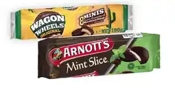 Coles Arnott's Mint Slice, TeeVee or Wagon Wheels Biscuits 175g-200g offer