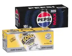 Coles Pepsi or Solo Soft Drink 10x375mL offer