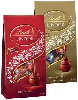IGA Lindt Lindor Chocolate Bag 123‑125g Selected Varieties offer