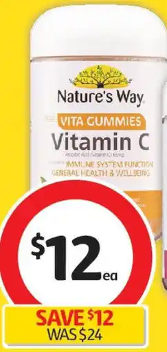 Coles Nature's Way Adult Vita Gummies Vitamin C 120 Pack offer