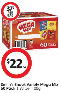 Coles Smith's Snack Variety Mega Mix 60 Pack offer