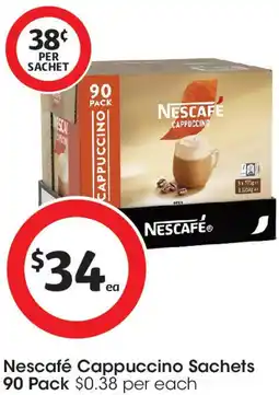 Coles Nescafé Cappuccino Sachets 90 Pack offer