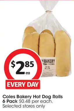 Coles Coles Bakery Hot Dog Rolls 6 Pack offer