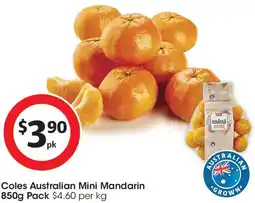 Coles Coles Australian Mini Mandarin 850g Pack offer