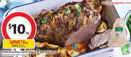 Coles Coles Australian Lamb Whole or Half Leg Roast per kg offer