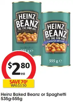 Coles Heinz Baked Beanz or Spaghetti 535g-555g offer