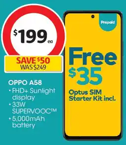 Coles OPPO A58 offer