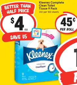 IGA Kleenex Complete Clean Toilet Tissue 9 Pack offer