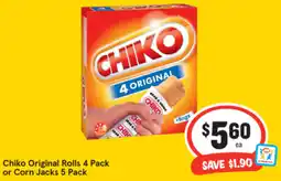 Chiko Original Rolls 4 Pack or Corn Jacks 5 Pack