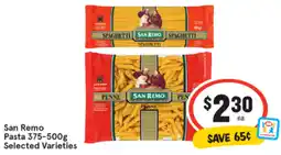 IGA San Remo Pasta 375-500g offer