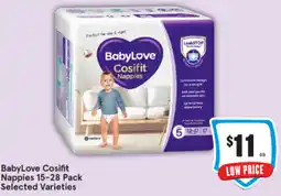 IGA BabyLove Cosifit Nappies 15-28 Pack offer