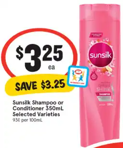 IGA Sunsilk Shampoo or Conditioner 350mL offer