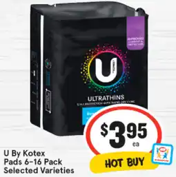 IGA U By Kotex Pads 6-16 Pack offer