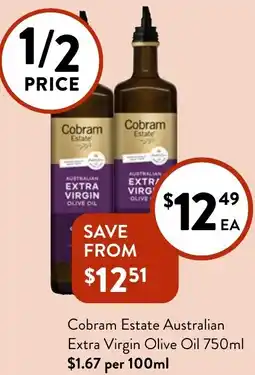 Foodworks Cobram Estate Australian Extra Virgin Olive Oil 750ml offer