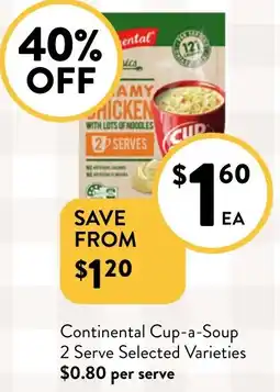 Foodworks Continental Cup-a-Soup 2 Serve offer