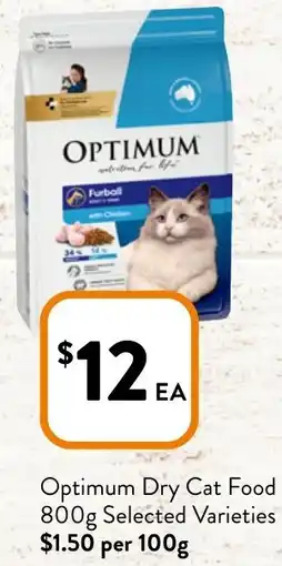 Foodworks Optimum Dry Cat Food 800g offer