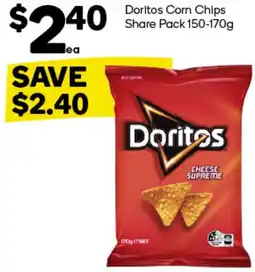 Woolworths Doritos Corn Chips Share Pack 150-170g offer