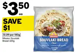 Woolworths Mission Souvlaki Bread 320g offer