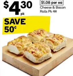 Woolworths Cheese & Bacon Rolls Pk 4 offer