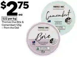Woolworths Thomas Dux Brie & Camembert 125g offer