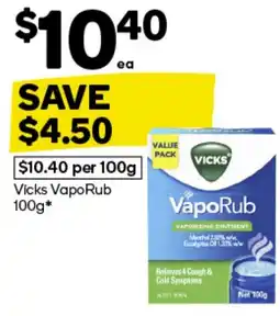 Woolworths Vicks VapoRub 100g offer