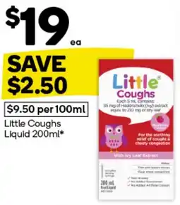 Woolworths Little Coughs Liquid 200ml offer