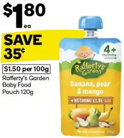 Woolworths Rafferty's Garden Baby Food Pouch 120g offer
