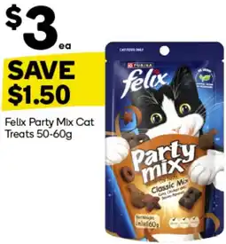 Woolworths Felix Party Mix Cat Treats 50-60g offer
