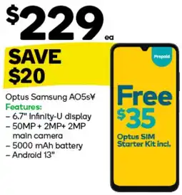 Woolworths Optus Samsung AO5s offer