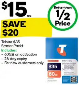 Woolworths Telstra $35 Starter Pack offer