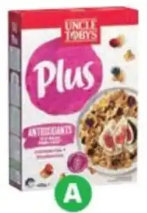 Woolworths Uncle Tobys Plus Cereal 410 435g offer