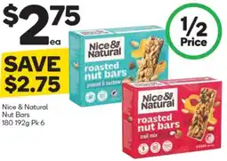 Woolworths Nice & Natural Nut Bars 180 192g Pk 6 offer