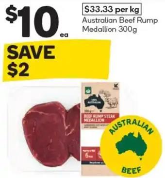 Woolworths Australian Beef Rump Medallion 300g offer