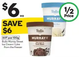Woolworths Bulla Murray Street Ice Cream 1 Litre offer