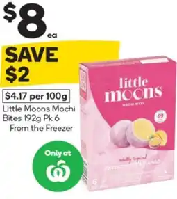 Woolworths Little Moons Mochi Bites 192g Pk 6 offer
